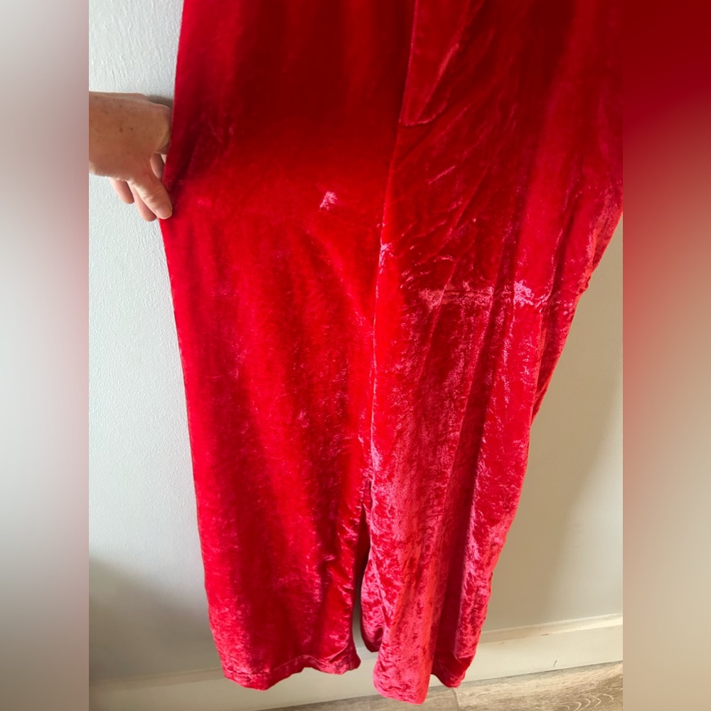 Free People Red Velvet Jumpsuit, size small - Picture 13 of 14